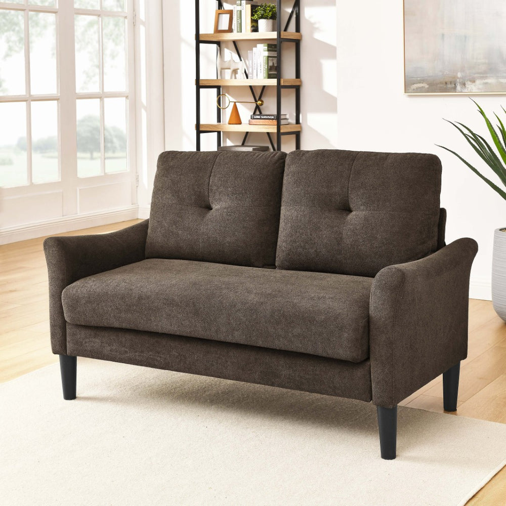 English Elm Tufted Button Back Loveseat with Tall Legs Mid Century Style for Living Spaces B2748P493721