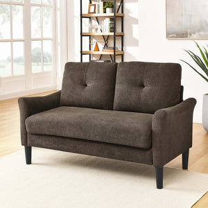 English Elm Tufted Button Back Loveseat with Tall Legs Mid Century Style for Living Spaces B2748P493721