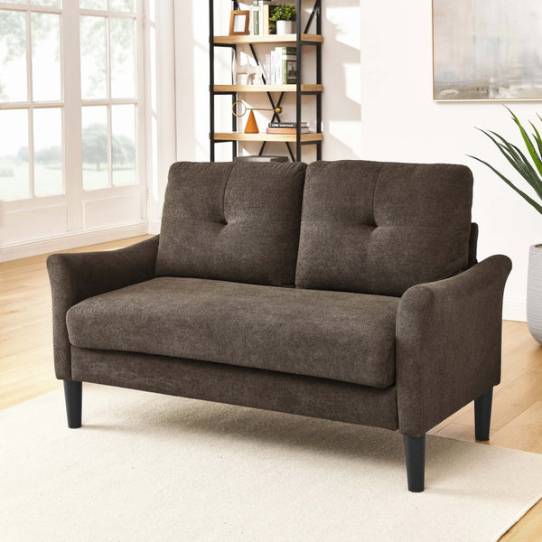 English Elm Tufted Button Back Loveseat with Tall Legs Mid Century Style for Living Spaces B2748P493721