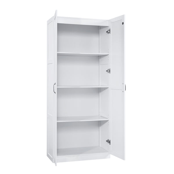 English Elm Cornelia Modern Storage Closet 2.0 White — Tall MDF Cabinet, 4 Adjustable Shelves, Soft-Close Doors B365P398549