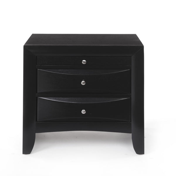 HomeRoots 25" Dark Brown Solid Wood Nightstand with Three Drawers – Stylish Storage Solution for Any Room 285501