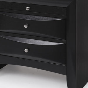 HomeRoots 25" Dark Brown Solid Wood Nightstand with Three Drawers – Stylish Storage Solution for Any Room 285501
