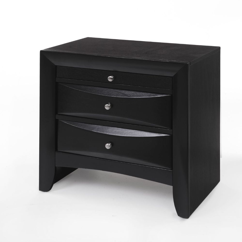 Homeroots 25" Dark Brown Three Drawer Nightstand   285501