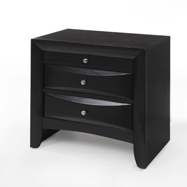 Homeroots 25" Dark Brown Three Drawer Nightstand   285501