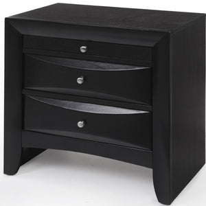 HomeRoots 25" Dark Brown Solid Wood Nightstand with Three Drawers – Stylish Storage Solution for Any Room 285501