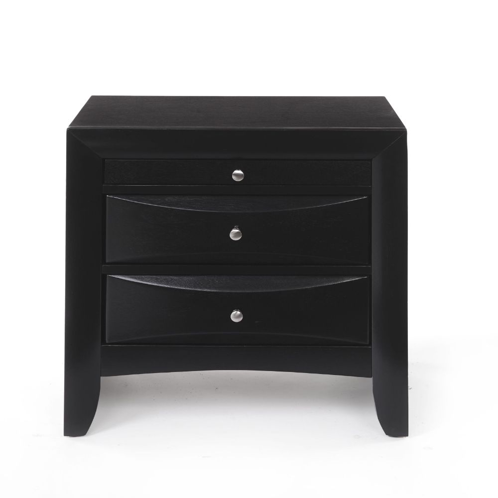 Homeroots 25" Dark Brown Three Drawer Nightstand   285501