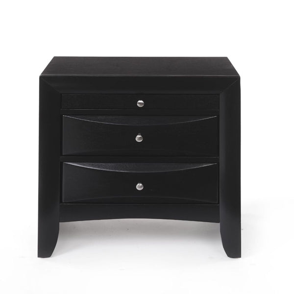 Homeroots 25" Dark Brown Three Drawer Nightstand   285501