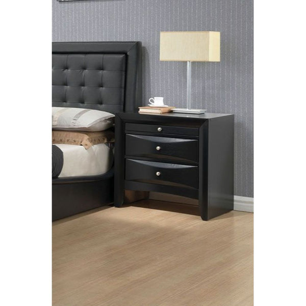 Homeroots 25" Dark Brown Three Drawer Nightstand   285501