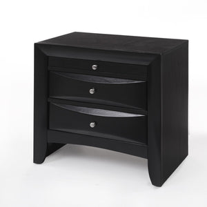 HomeRoots 25" Dark Brown Solid Wood Nightstand with Three Drawers – Stylish Storage Solution for Any Room 285501