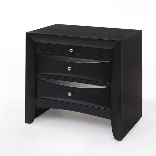 HomeRoots 25" Dark Brown Solid Wood Nightstand with Three Drawers – Stylish Storage Solution for Any Room 285501