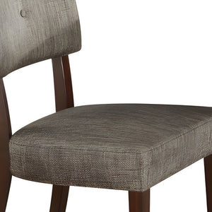 Homeroots Set Of Two Tufted Gray And Brown Upholstered Fabric Open Back Dining Side Chairs  Wood 285531