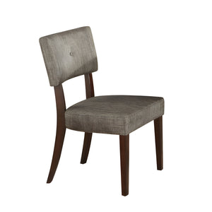 Homeroots Set Of Two Tufted Gray And Brown Upholstered Fabric Open Back Dining Side Chairs  Wood 285531