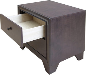 Homeroots 22" Espresso Two Drawers Solid Wood Nightstand   285542