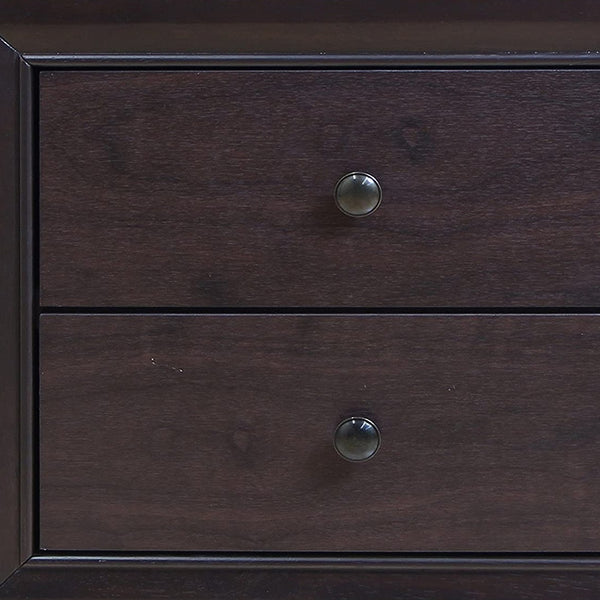 Homeroots 22" Espresso Two Drawers Solid Wood Nightstand   285542