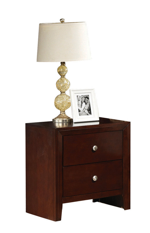 Homeroots 24" Brown Two Drawers Nightstand   285543