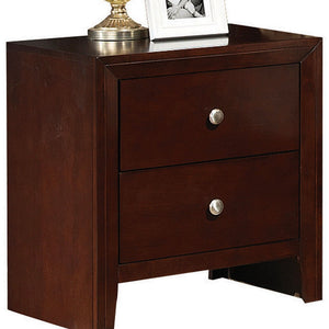 Homeroots 24" Brown Two Drawers Nightstand   285543