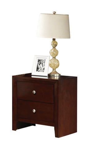 Homeroots 24" Brown Two Drawers Nightstand   285543