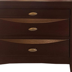 Homeroots 25" Espresso Three Drawers Solid Wood Nightstand Espresso  285546