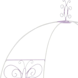 HomeRoots Purple Canopy Bed Frame - Stylish Metal Design in Bold Purple and White for a Trendy Bedroom Focal Point Full 285577