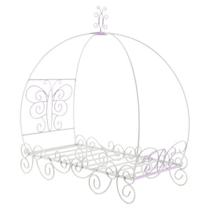 HomeRoots Purple Canopy Bed Frame - Stylish Metal Design in Bold Purple and White for a Trendy Bedroom Focal Point Full 285577