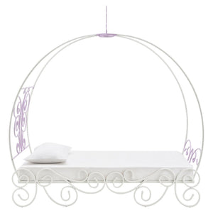 HomeRoots Purple Canopy Bed Frame - Stylish Metal Design in Bold Purple and White for a Trendy Bedroom Focal Point Full 285577