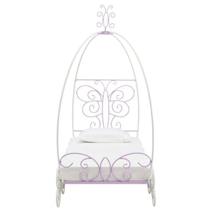 HomeRoots Purple Canopy Bed Frame - Stylish Metal Design in Bold Purple and White for a Trendy Bedroom Focal Point Full 285577