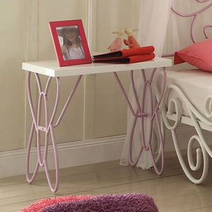 Homeroots 22" Lilac And White Rectangular Nightstand With Top   285578