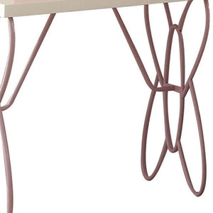 Homeroots 22" Lilac And White Rectangular Nightstand With Top   285578