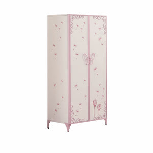 HomeRoots 32" Bold Purple and White Metal Dresser - Sleek Design with Ample Storage for Modern Interiors 285580
