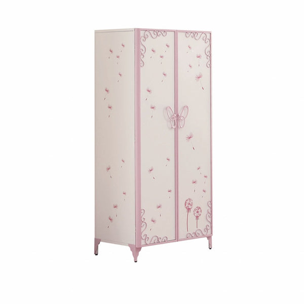 HomeRoots 32" Bold Purple and White Metal Dresser - Sleek Design with Ample Storage for Modern Interiors 285580