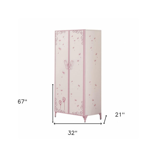 HomeRoots 32" Bold Purple and White Metal Dresser - Sleek Design with Ample Storage for Modern Interiors 285580