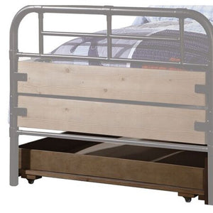 HomeRoots Brown Solid Wood Twin Bed Frame - Classic Two-Tone Design for Cozy Bedrooms, Durable and Sturdy Support Antique Oak 285583