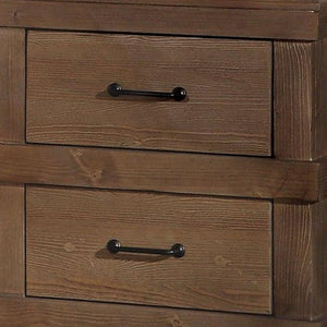 Homeroots 23" Brown Two Drawers Metal Nightstand   285584