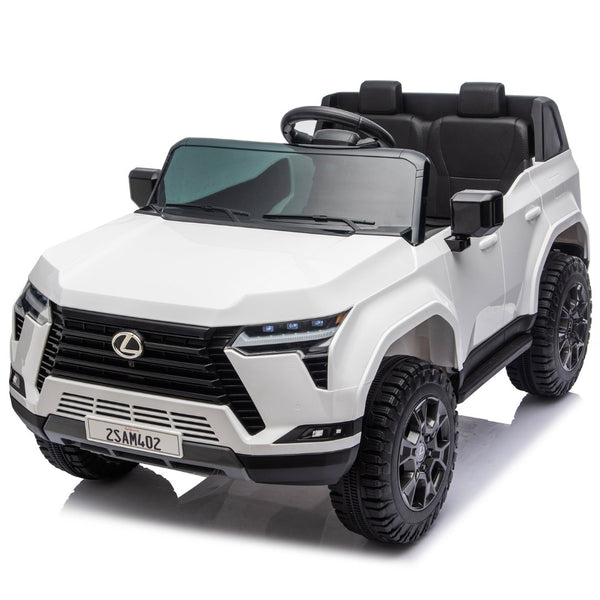 English Elm Lexus Gx550 Two Seat Kids Ride on with 24v Power Remote Control and Suspension White W1578P416227
