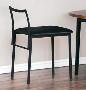 Homeroots 17" Black Faux Leather Side Chair   285609