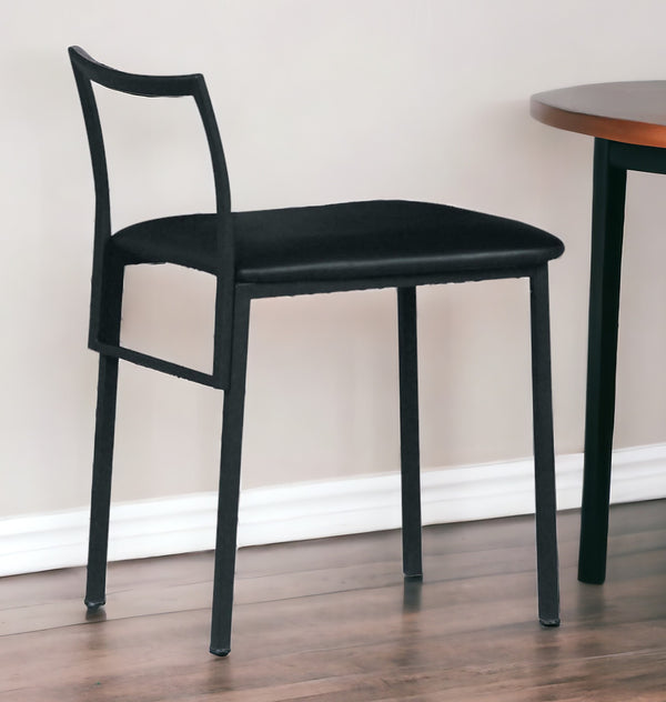 Homeroots 17" Black Faux Leather Side Chair   285609