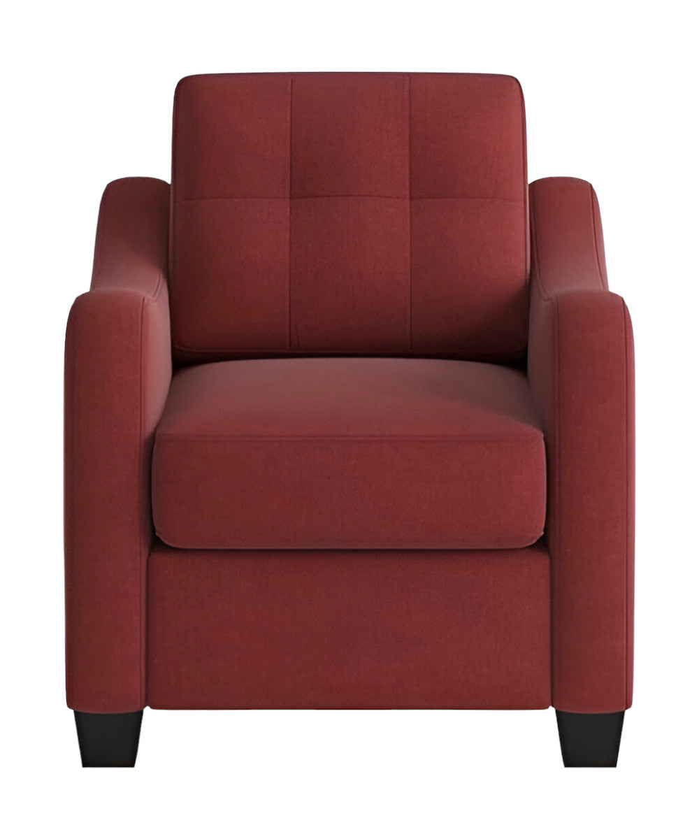 Homeroots 34" Red And Brown Linen Arm Chair   285666