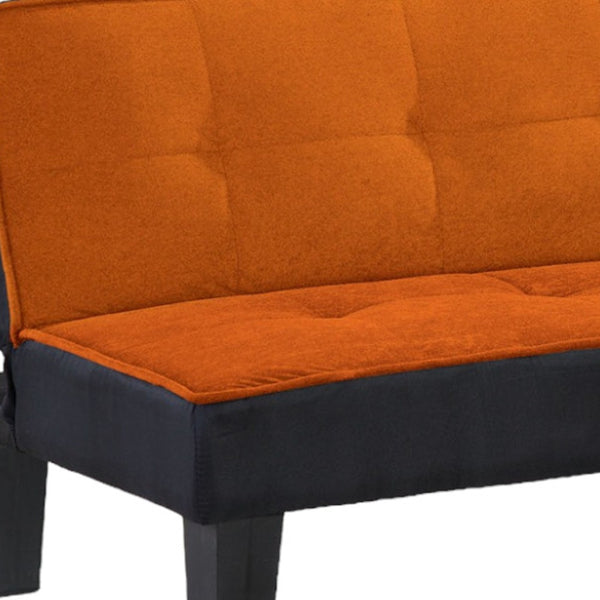 Homeroots 66" Orange Fabric Sofa With Black Legs   285668