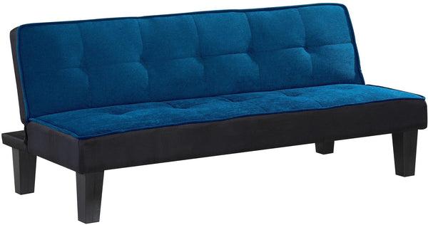 Homeroots 66" Blue Fabric Sofa With Black Legs   285669