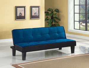 Homeroots 66" Blue Fabric Sofa With Black Legs   285669