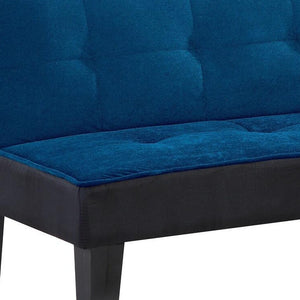Homeroots 66" Blue Fabric Sofa With Black Legs   285669