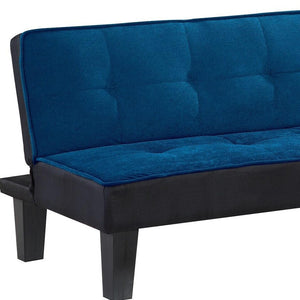 Homeroots 66" Blue Fabric Sofa With Black Legs   285669