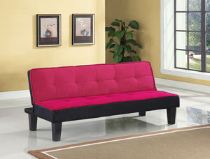 Homeroots 66" Pink Fabric Sofa With Black Legs   285670