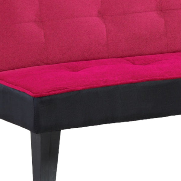 Homeroots 66" Pink Fabric Sofa With Black Legs   285670