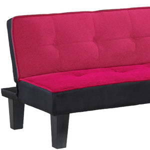 Homeroots 66" Pink Fabric Sofa With Black Legs   285670