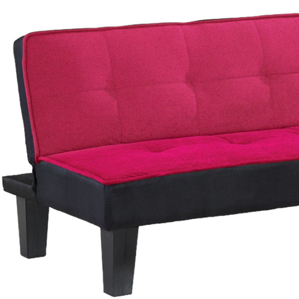 Homeroots 66" Pink Fabric Sofa With Black Legs   285670