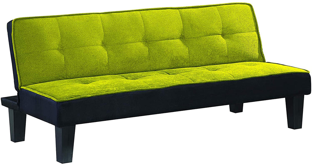 Homeroots 66" Green Fabric Sofa With Black Legs   285671