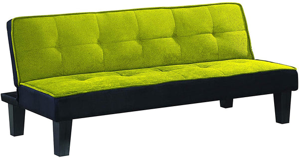 Homeroots 66" Green Fabric Sofa With Black Legs   285671