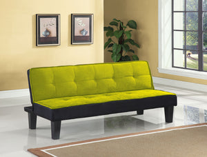 Homeroots 66" Green Fabric Sofa With Black Legs   285671