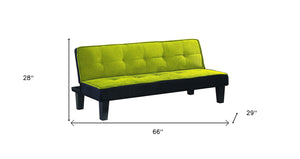 Homeroots 66" Green Fabric Sofa With Black Legs   285671